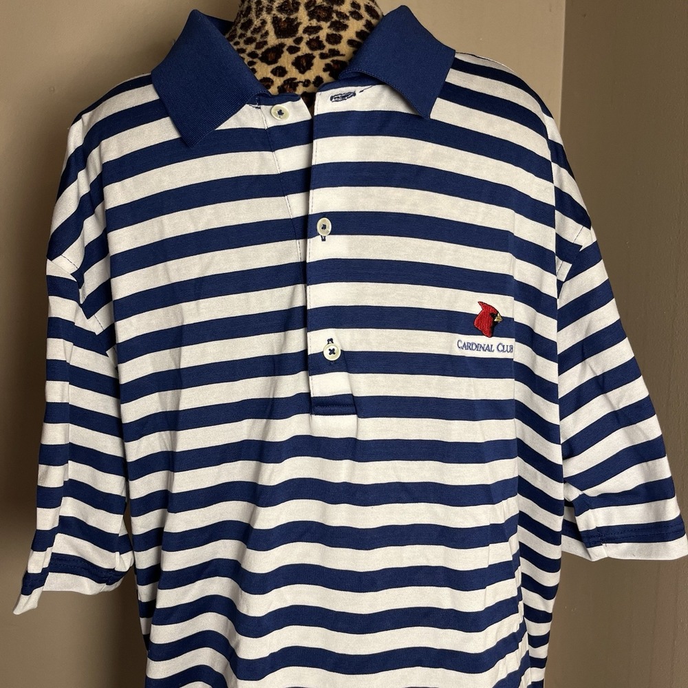 Fairway & Greene  Tech Stripe Golf Polo Shirt Mens Large